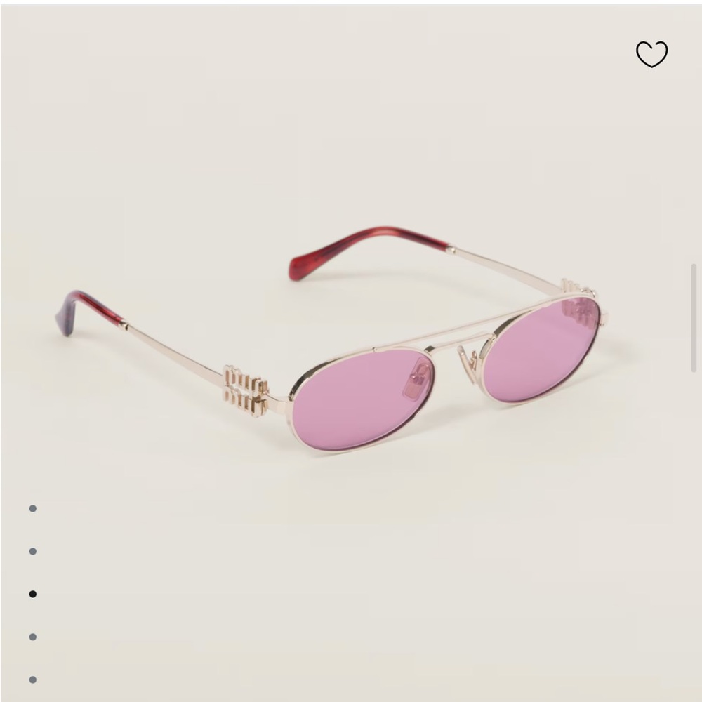 100% Authentic Miu Miu Sunglasses - Amaranth. Gold tone with pink lenses